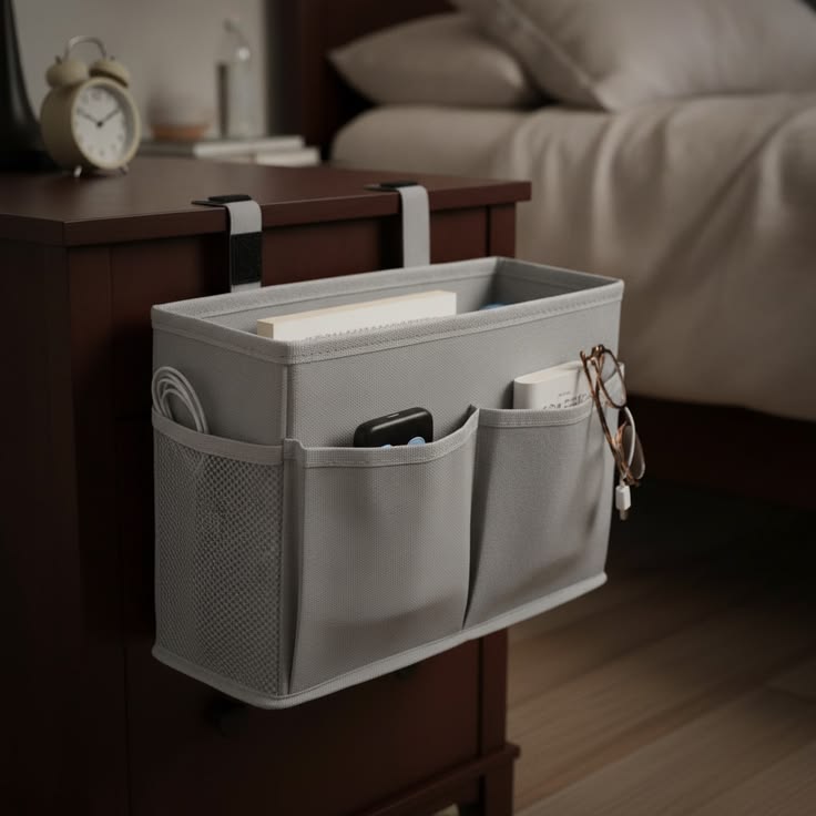 Dormitory Bedside Hanging Basket Upper Berth Gadget Bedside Storage Basket Bedroom Bed Storage Rack